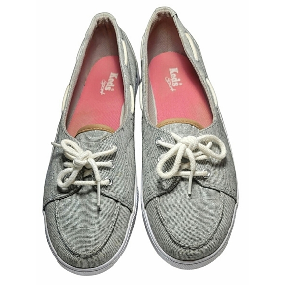 Keds Sport Silver Metallic Thread Boat Shoe Size 9 - Picture 1 of 6
